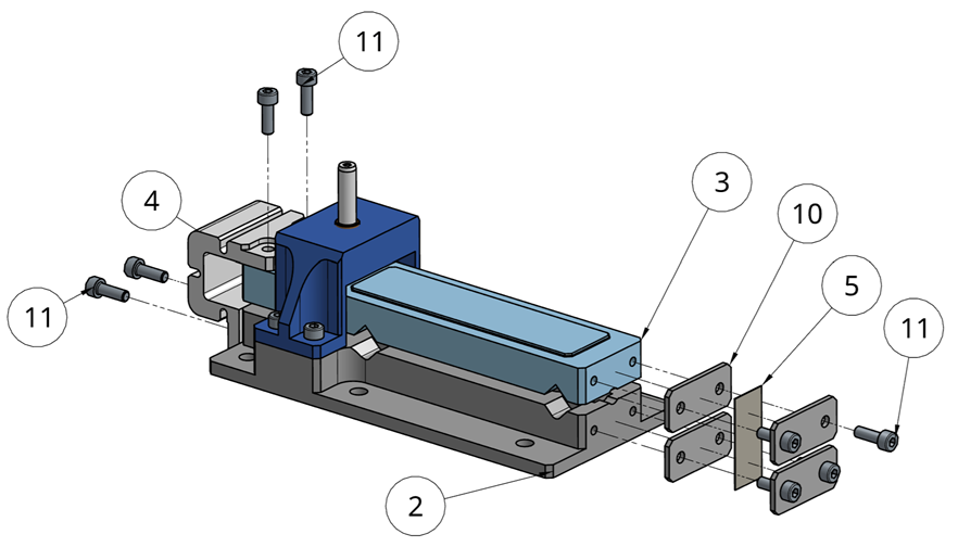 Exploded view drawing used for technical documentation